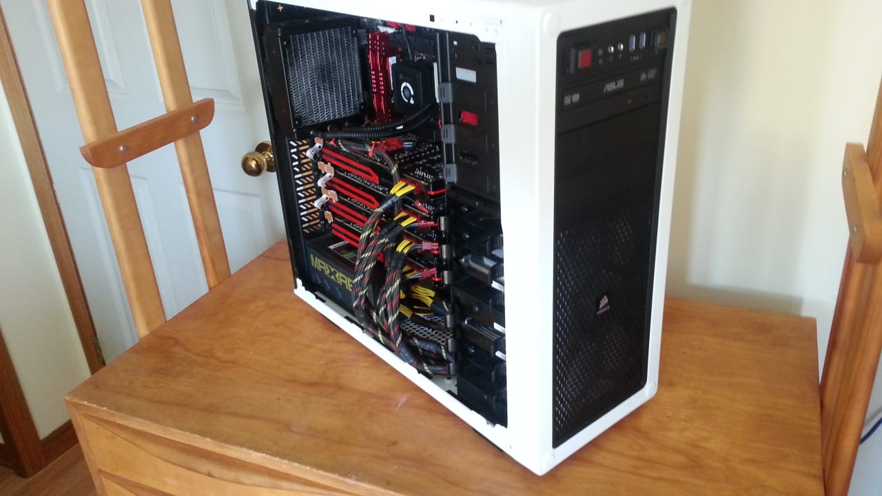 Custom PC Tower on Wooden Table